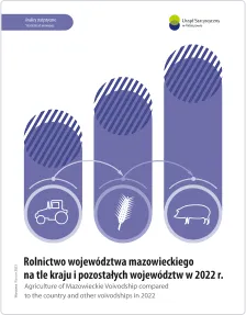 Powiększ obraz: Okładka publikacji Rolnictwo województwa mazowieckiego na tle kraju i pozostałych województw w 2022 roku.