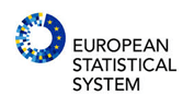 Logo Europejskiego Systemu Statystycznego oraz Eurostat