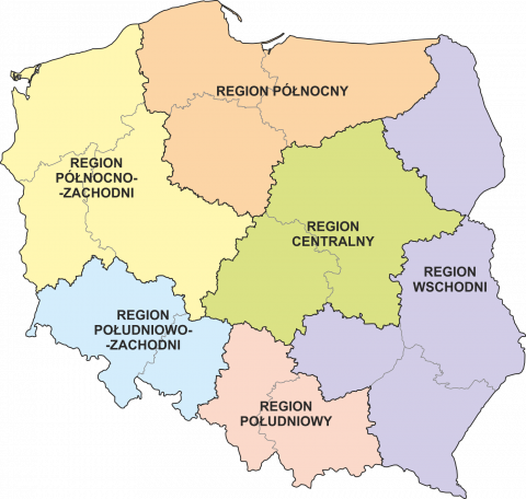 Podział Polski na jednostki NUTS 1 w rewizji NUTS 2013