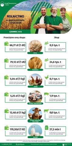 Infografika - Rolnictwo w województwie opolskim - CZERWIEC 2026