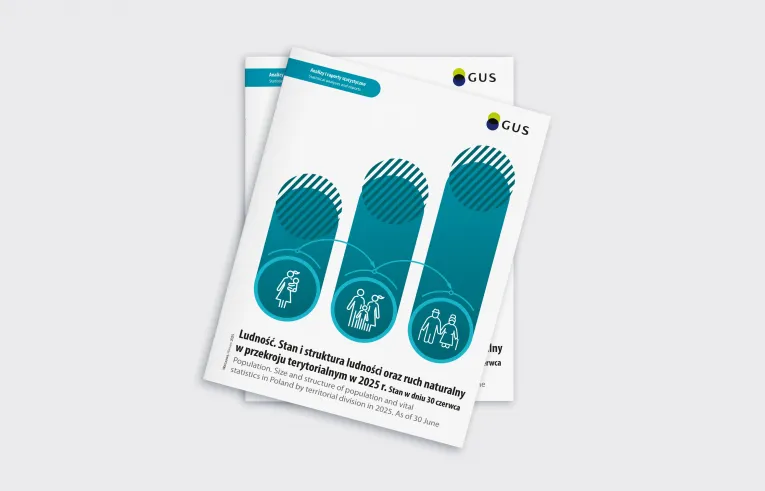 Okładka publikacji Ludność stan i struktura ludności oraz ruch naturalny w przekroju terytorialnym w 2025 r. stan w dniu 30 czerwca