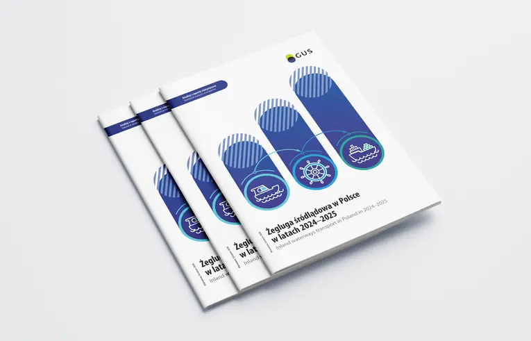 Mockup publikacji Żegluga śródlądowa w Polsce w latach 2024-2025