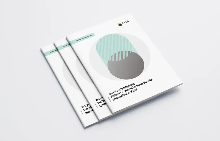 Mockup publikacji "Zeszyt metodologiczny Statystyka zdrowia i ochrony zdrowia - sprawozdawczość GUS"