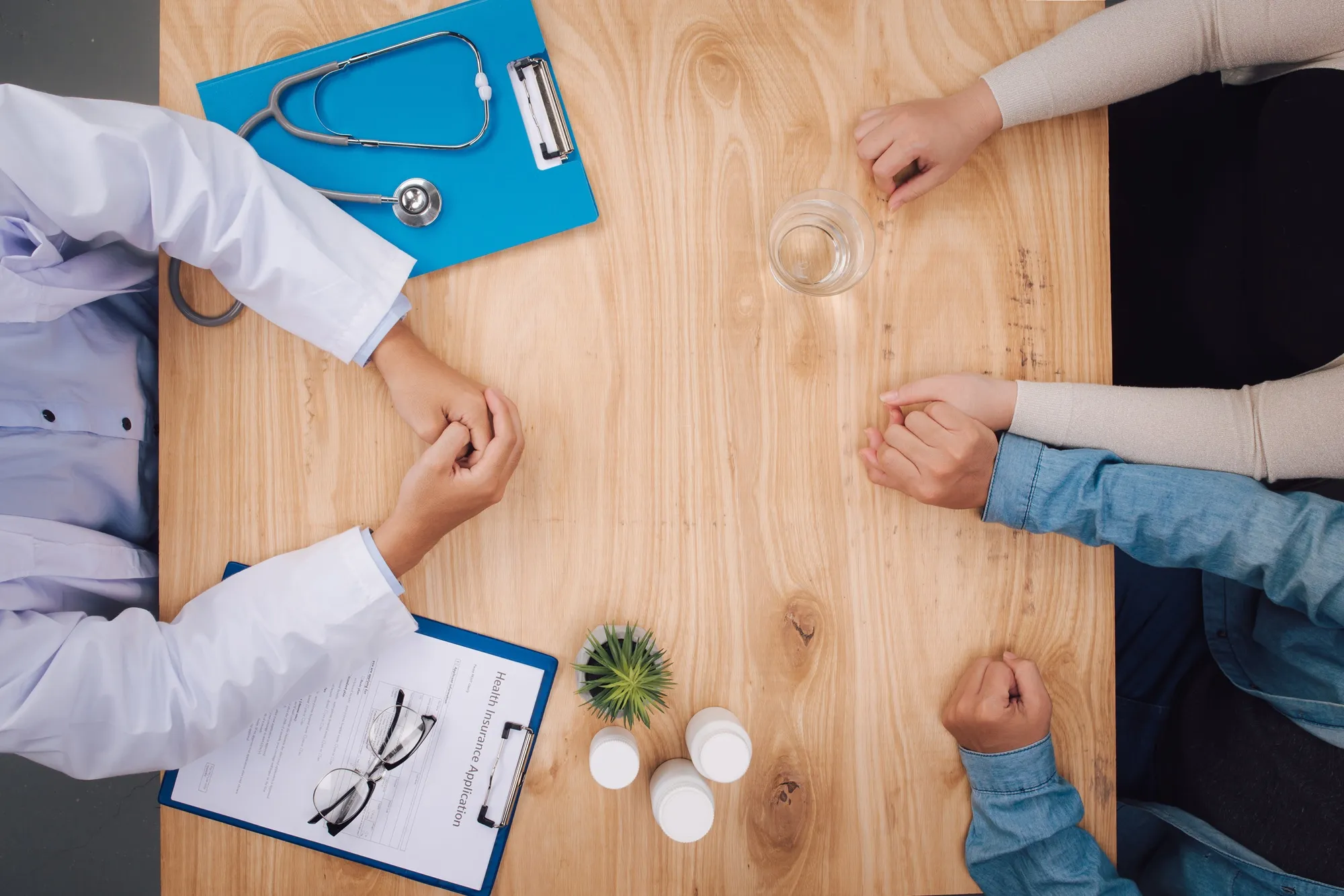 hands on the table