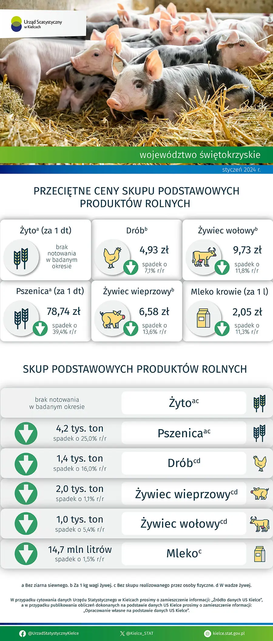 Rolnictwo w województwie świętokrzyskim - styczeń 2024 r.