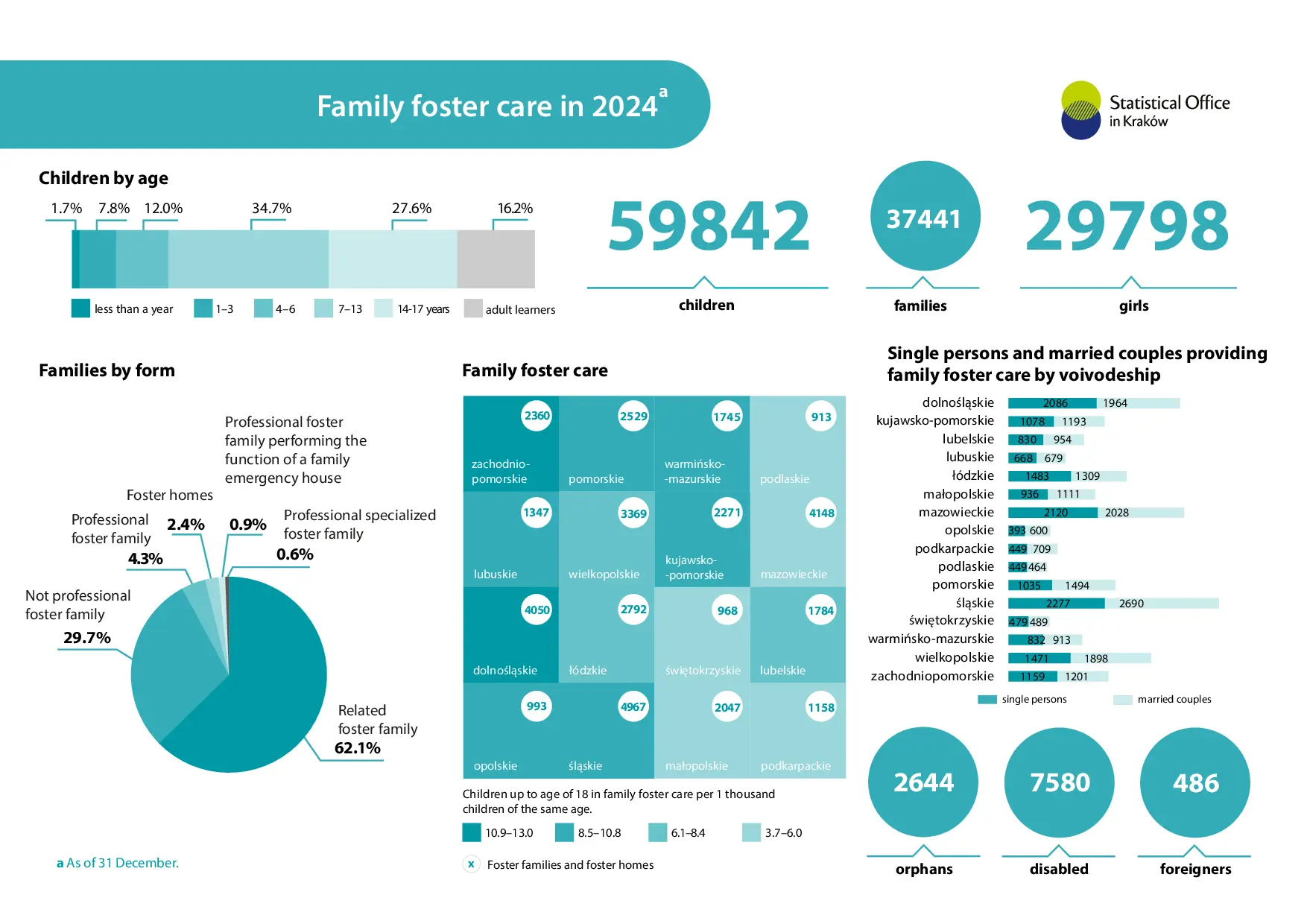Family foster care in 2024. Infographic