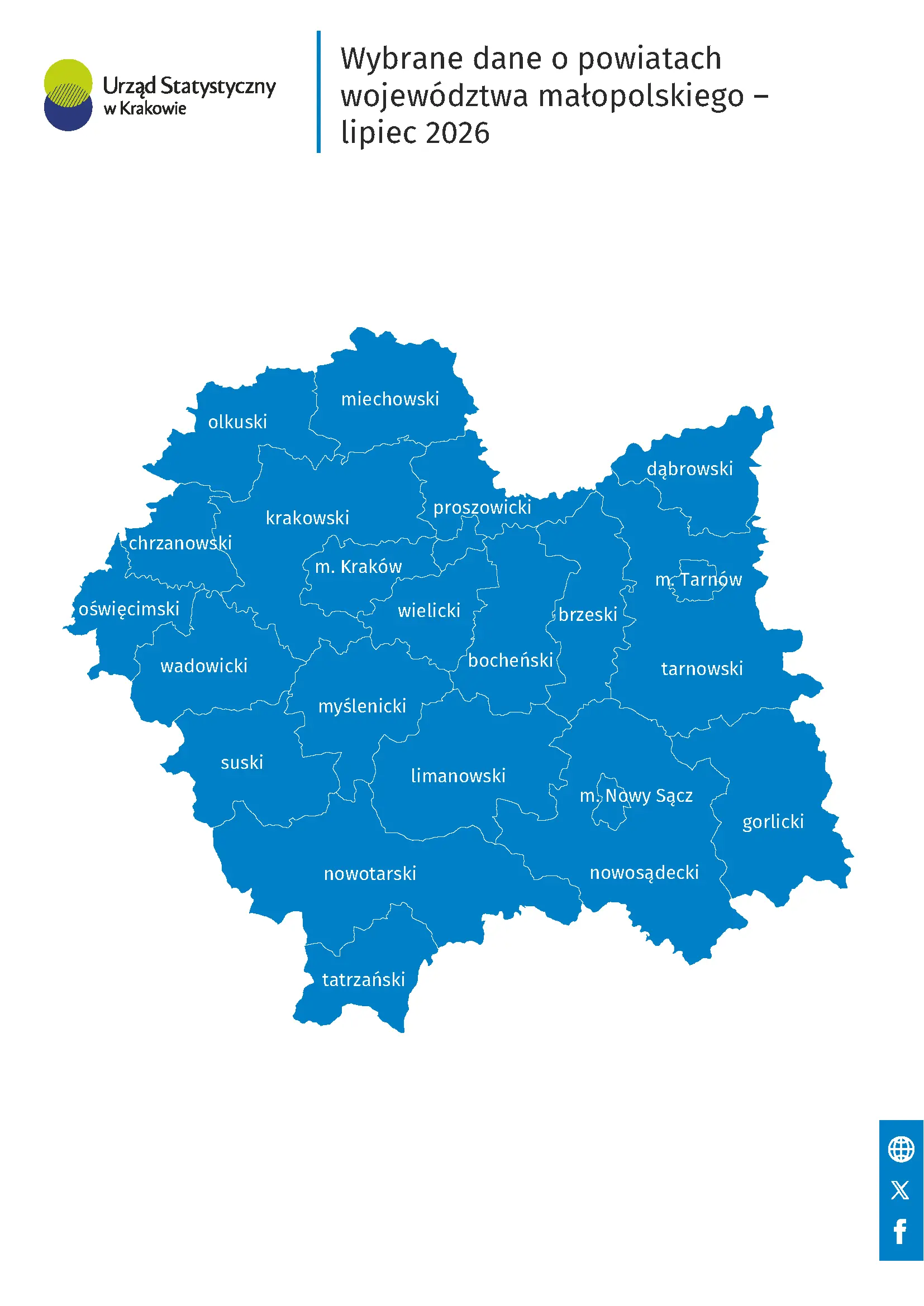 pierwsza strona publikacji z mapą woj. małopolskiego