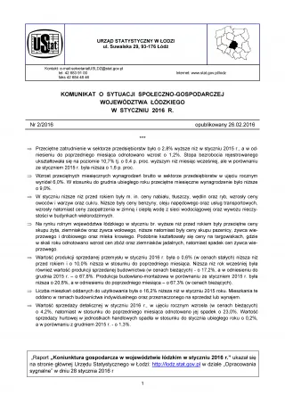 Powiększ obraz: Komunikat  o  sytuacji  społeczno-gospodarczej  województwa  łódzkiego  (  styczeń  2016  r.)
