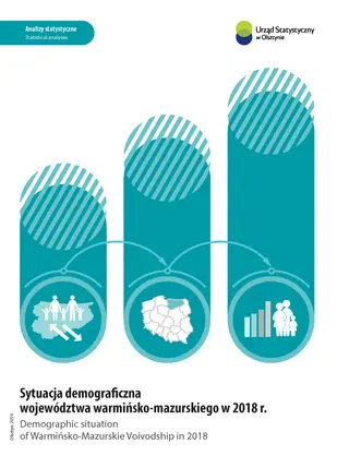 Powiększ obraz: Okładka publikacji pt. Sytuacja demograficzna województwa warmińsko-mazurskiego w 2018 r.