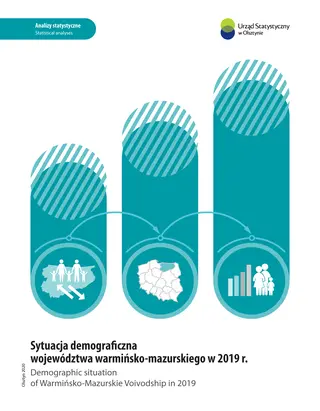 Powiększ obraz: Okładka publikacji pt. Sytuacja demograficzna województwa warmińsko-mazurskiego w 2019 r.