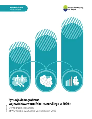 Powiększ obraz: Okładka publikacji pt. Sytuacja demograficzna województwa warmińsko-mazurskiego w 2020 r.