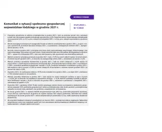 Powiększ obraz: Komunikat  o  sytuacji  społeczno-gospodarczej  województwa  łódzkiego  (grudniu  2021  r.)