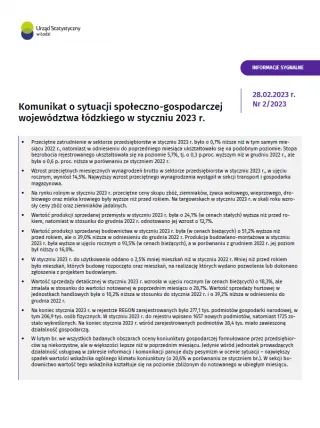 Powiększ obraz: Komunikat  o  sytuacji  społeczno-gospodarczej  województwa  łódzkiego  (styczeń  2023  r.)