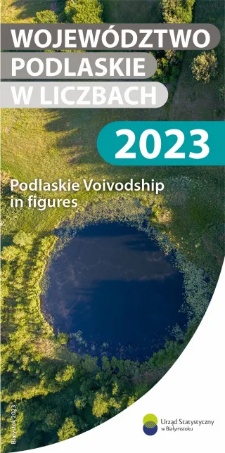 Powiększ obraz: Okładka  folderu  pt.  Województwo  podlaskie  w  liczbach  2023