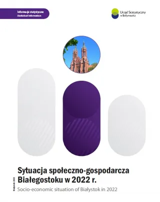 Powiększ obraz: Okładka  publikacji  pt.  Sytuacja  społeczno-gospodarcza  Białegostoku  w  2022  r.