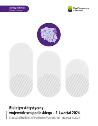 Powiększ obraz: Okładka  opracowania  Biuletyn  statystyczny  województwa  podlaskiego  -  1  kwartał  2024