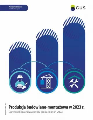 Powiększ obraz: Cover  of  the  publication  "Construction  and  assembly  production  in  2023"