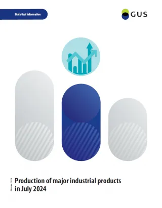 Powiększ obraz: Cover  of  publication  "Production  of  major  industrial  products  in  July  2024"