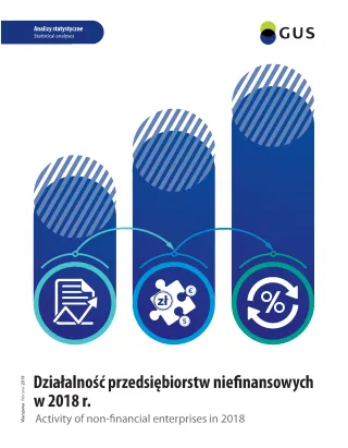 Powiększ obraz: Okładka  publikacji  Działalność  przedsiębiorstw  niefinansowych  w  2018  roku