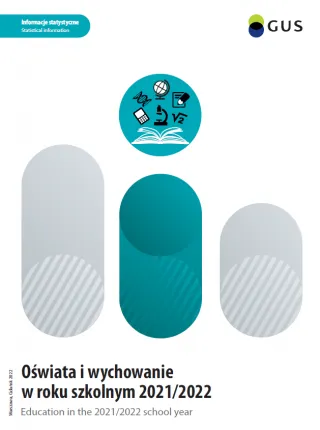 Powiększ obraz: Cover of the publication entitled Education in the 2021/2022 school year 