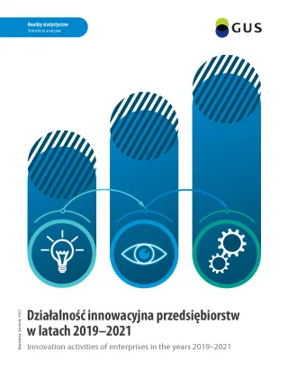 Powiększ obraz: Publication  cover:  Innovation  activitieas  of  enterprises  in  the  years  2019-2021