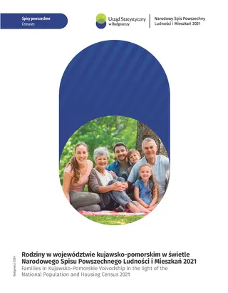 Powiększ obraz: okładka do publikacji pt. NSP 2021. Rodziny w województwie kujawsko-pomorskim w świetle Narodowego Spisu Powszechnego Ludności i Mieszkań 2021