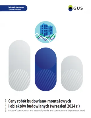 Powiększ obraz: Cover  of  "Prices  of  construction  and  assembly  works  and  constructions  in  September  2024"  publication