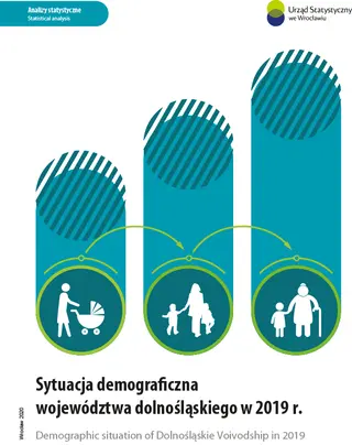 Powiększ obraz: Okładka  publikacji  Sytuacja  demograficzna  województwa  dolnośląskiego  w  2019  r.