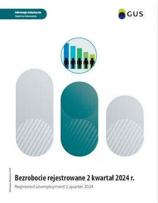 Powiększ obraz: Okładka  publikacji  "Bezrobocie  rejestrowane  2  kwartał  2024  roku"