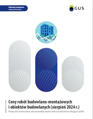 Powiększ obraz: Okładka  publikacji  "Ceny  robót  budowlano-montażowych  i  obiektów  budowlanych  (sierpień  2024  r.)"