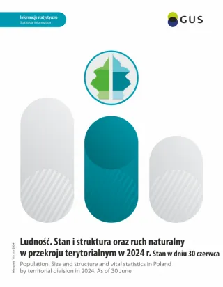 Powiększ obraz: Okładka  publikacji  "Ludność.  Stan  i  struktura  ludności  oraz  ruch  naturalny  w  przekroju  terytorialnym  w  2024  r."
