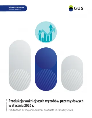 Powiększ obraz: Cover  of  the  publication  Production  of  major  industrial  products  in  January  2020