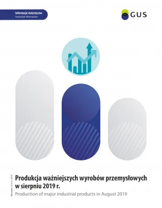 Powiększ obraz: Okładka  -  Produkcja  ważniejszych  wyrobów  przemysłowych  w  sierpniu  2019  roku