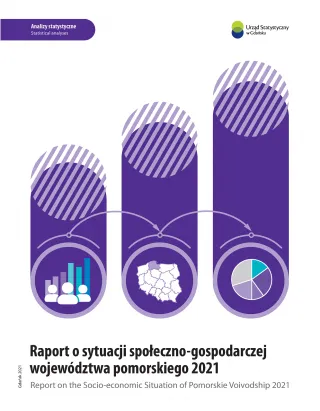 Powiększ obraz: Raport  o  sytuacji  społeczno-gospodarczej  województwa  pomorskiego  2021  -  okładka  publikacji