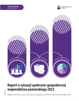 Powiększ obraz: Raport  o  sytuacji  społeczno-gospodarczej  województwa  pomorskiego  2023  -  okładka  publikacji