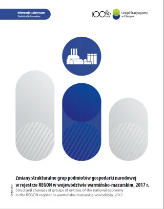 Powiększ obraz: Cover of the publication Structural changes of groups of entities of the national economy in the REGON register in warmińsko-mazurskie voivodship, 2017
