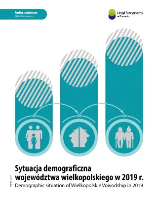 Powiększ obraz: Okładka publikacji Sytuacja demograficzna województwa wielkopolskiego w 2019 r.