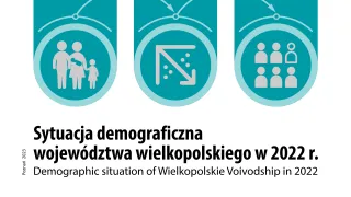 Powiększ obraz: Okładka publikacji Sytuacja demograficzna województwa wielkopolskiego w 2022 r.