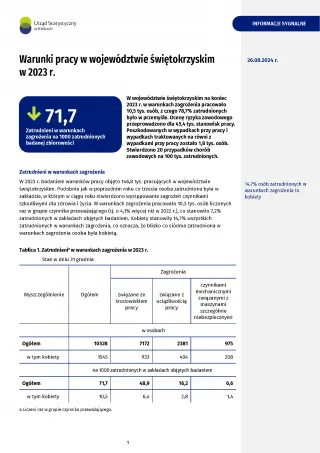 Powiększ obraz: ilustracja  przedstawia  pierwszą  stronę  opracowania  sygnalnego