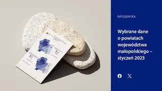 Powiększ obraz: Wybrane  dane  o  powiatach  województwa  małopolskiego  -  styczeń  2025