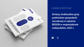 Powiększ obraz: Zmiany  strukturalne  grup  podmiotów  gospodarki  narodowej  w  rejestrze  REGON  w  województwie  małopolskim,  2023  r.