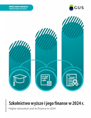 Powiększ obraz: Okładka publikacji Szkolnictwo wyzsze i jego finanse w 2024r.