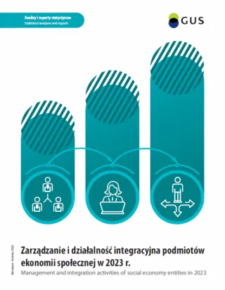 Powiększ obraz: Okładka publikacji: Zarządzanie i działalność integracyjna podmiotów ekonomii społecznej w 2023 r.