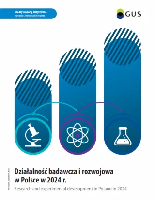 Powiększ obraz: Okładka publikacji Działalność badawcza i rozwojowa w Polsce w 2024 r.
