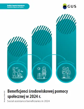 Powiększ obraz: Cover of the publication "Social assistance beneficiaries in 2024"