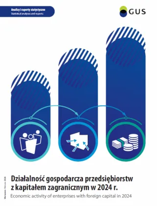 Powiększ obraz: Okładka publikacji "Działalność gospodarcza przedsiębiorstw z kapitałem zagranicznym w 2024 r."