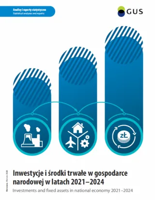 Powiększ obraz: Cover of the publication 	Investments and fixed assets in national economy in years 2021-2024
