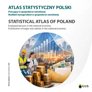 Powiększ obraz: Okładka publikacji "Atlas Statystyczny Polski 2025. Pracujący w gospodarce narodowej. Rozkład wynagrodzeń w gospodarce narodowej"