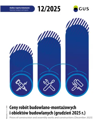 Powiększ obraz: Cover of the publication Prices of construction and assembly works and constructions in December 2025. 