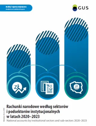 Powiększ obraz: National accounts by institutional sectors and sub-sectors 2020-2023. Cover of the publication